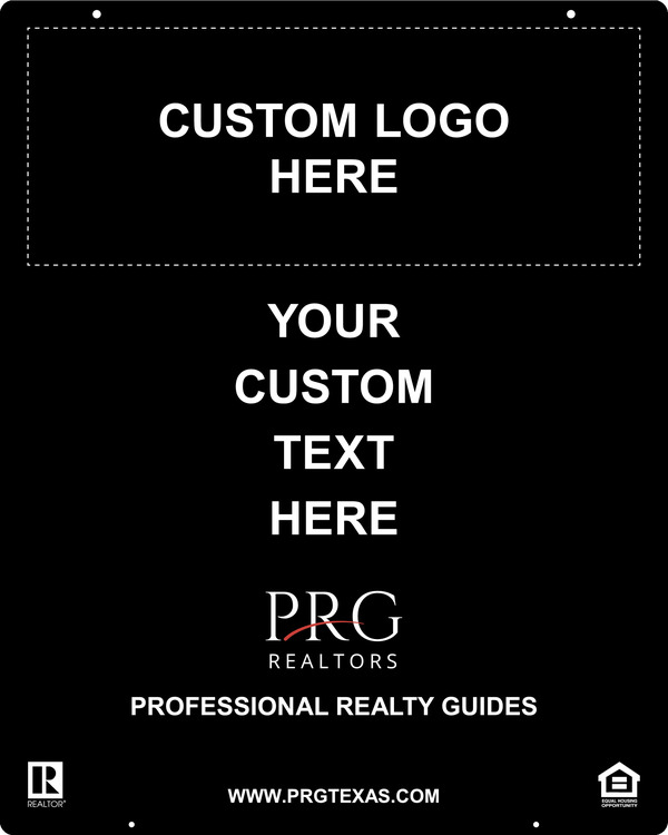 Hanging Agent Name w Logo Sign Panel, 30h x 24w, Steel